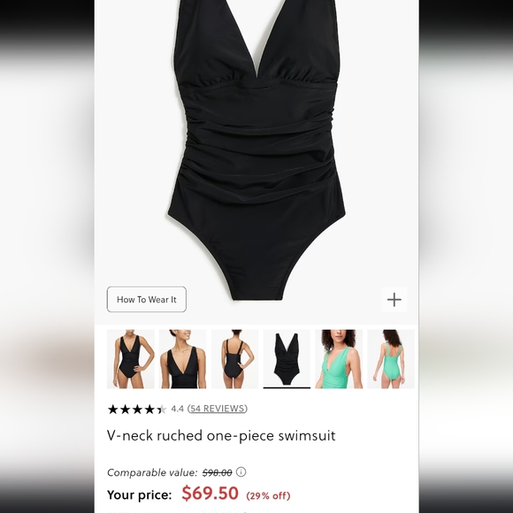 J. Crew Factory V-neck Ruched Swimsuit - NWT - Picture 5 of 5